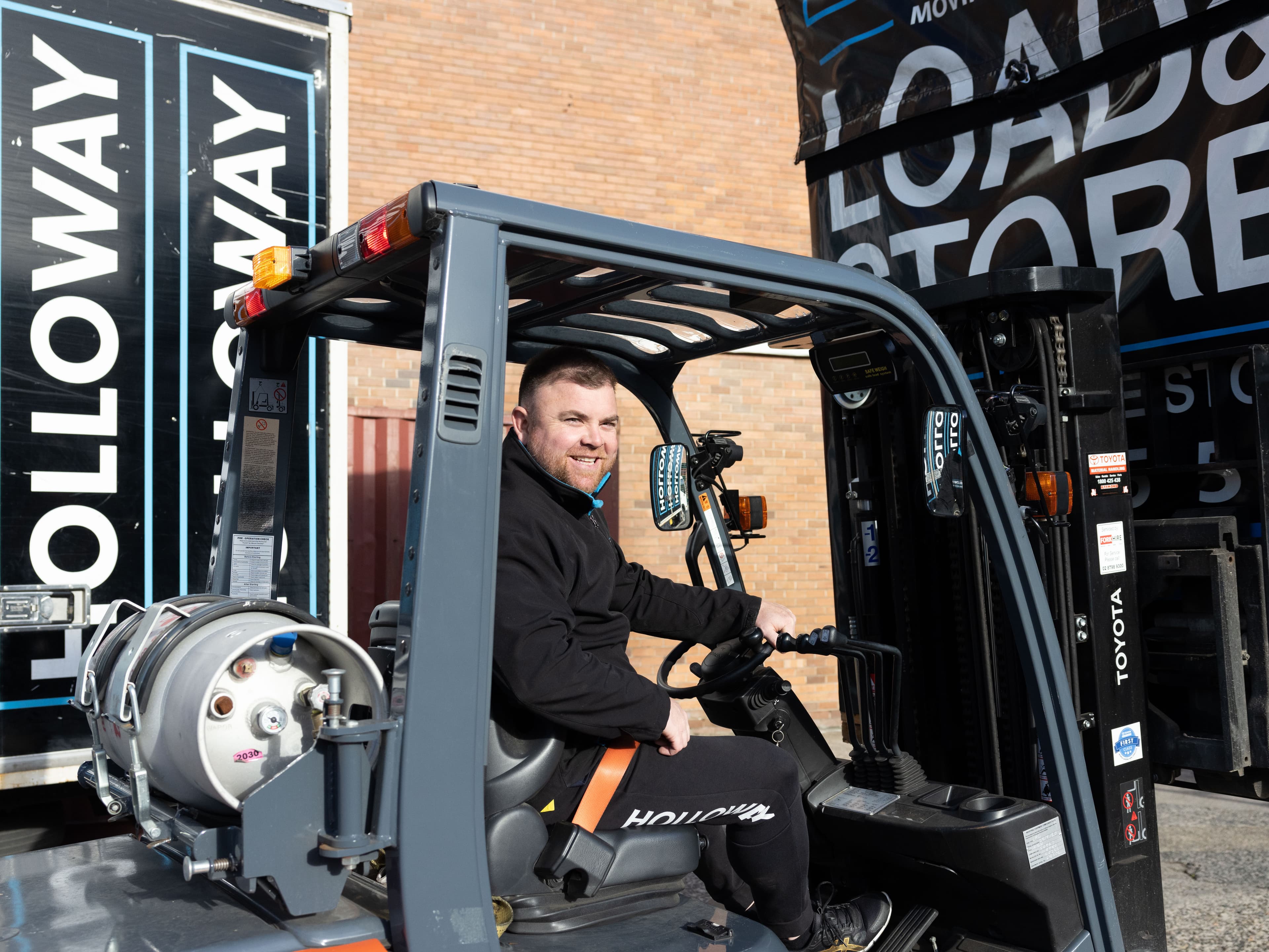 Holloway Team Member on a Forklift