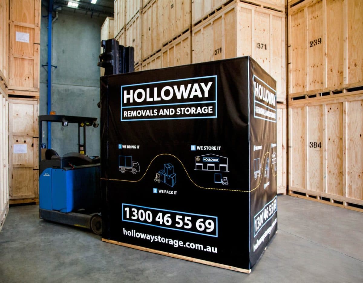 Forklift Moving Storage Modules